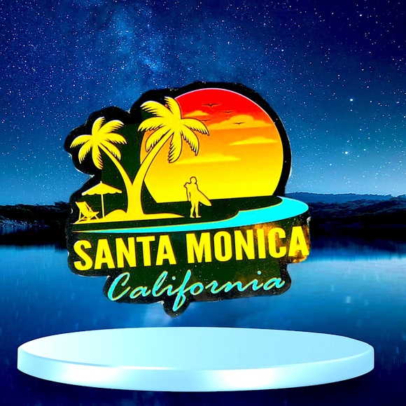 Santa Monica Outdoor Adventure Journey Wander Traveler Explore Sticker - Picture 1 of 6